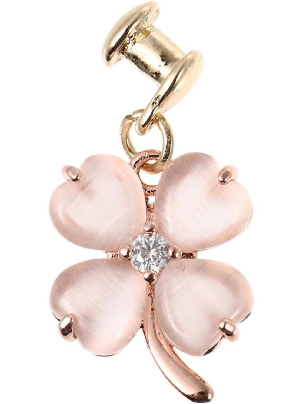 Hemobllo Pink Four-Leaf Clover Watch Band Charms Decorative Studs, Lucky Jewelry